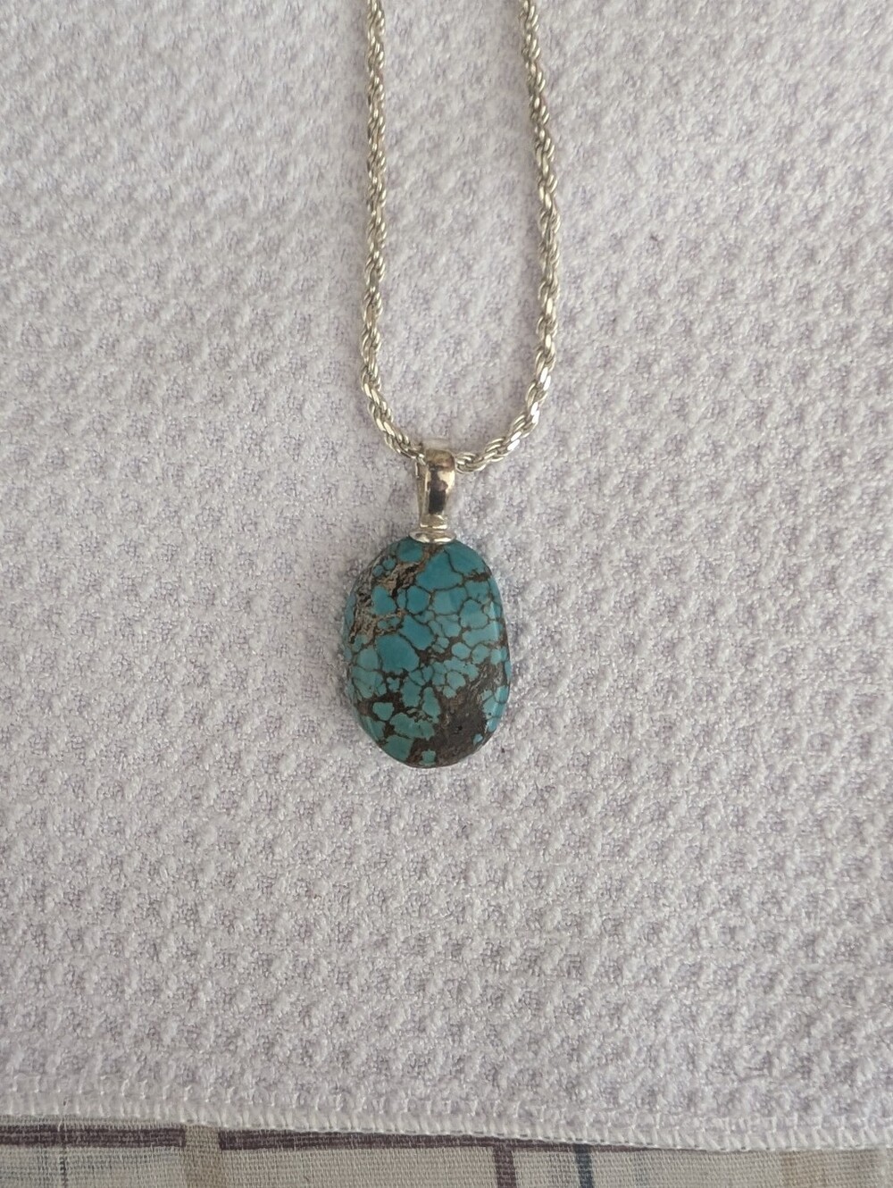 Italian 925 Silver Chain 23" With Kingman Cab Statement Piece